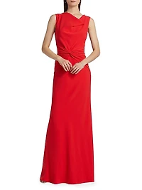Satin Gathered Gown