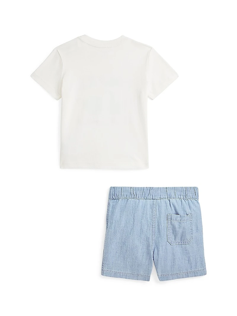 Baby Boy's Cotton T-Shirt & Shorts Set