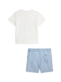 Baby Boy's Cotton T-Shirt & Shorts Set