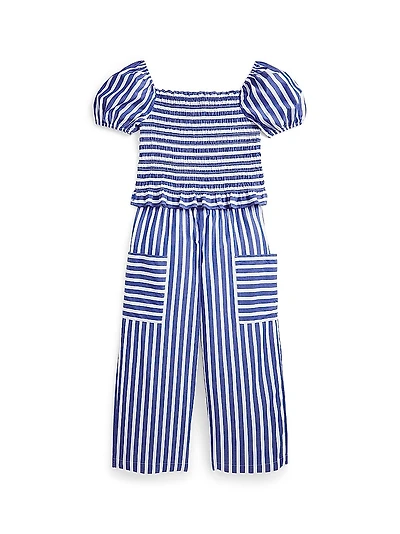 Girl's 2-Piece Puff-Sleeve Top & Pants Set