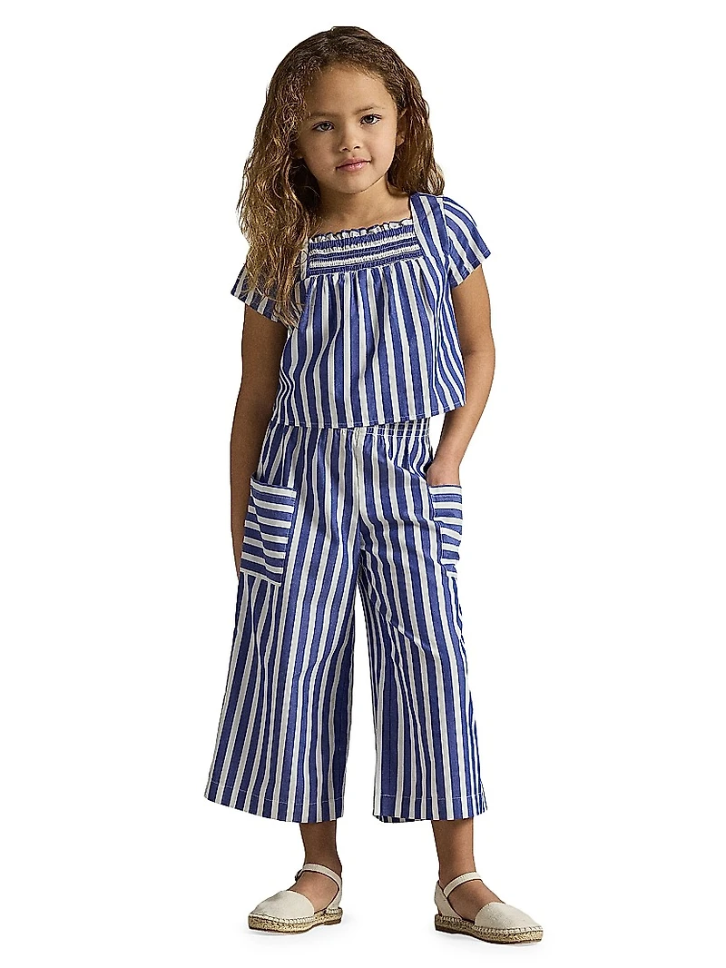 Little Girl's & 2-Piece Striped Top Pants Set