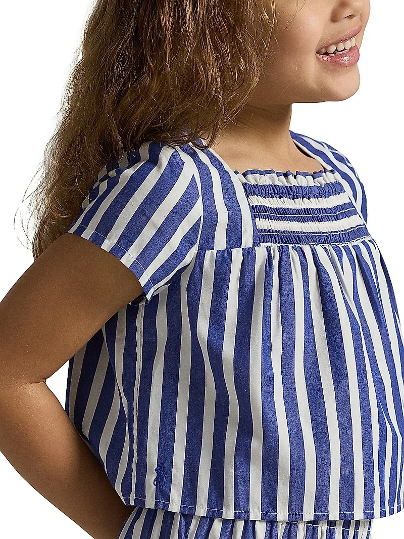 Little Girl's & 2-Piece Striped Top Pants Set