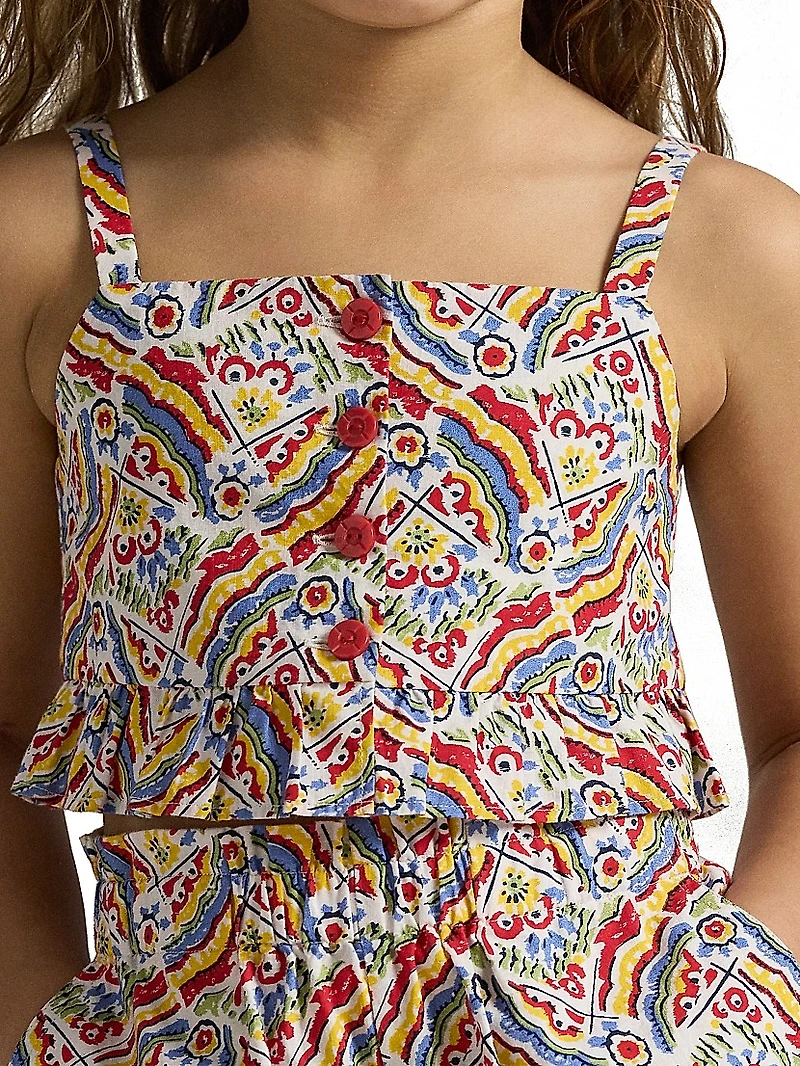 Little Girl's Printed Top & Shorts Set