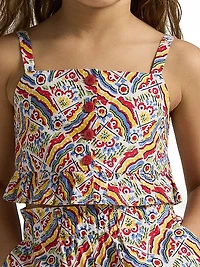 Little Girl's Printed Top & Shorts Set