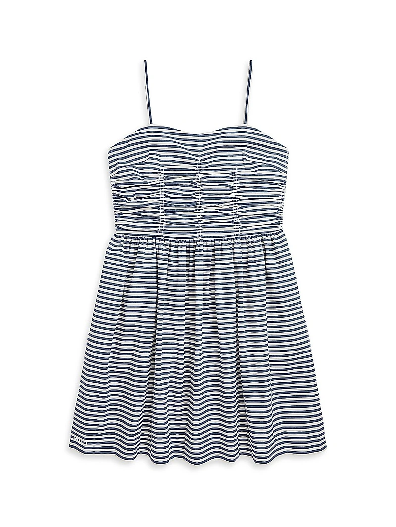 Girl's Striped Cotton Sleeveless Dress