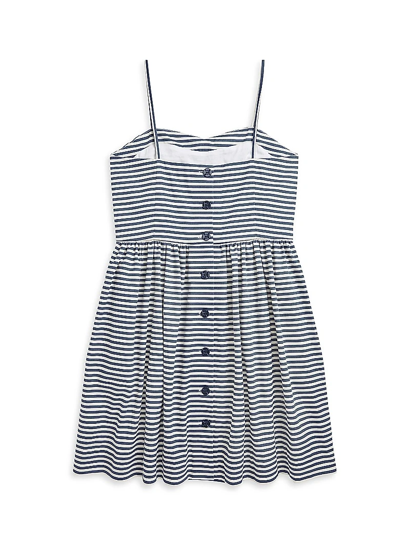 Girl's Striped Cotton Sleeveless Dress