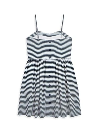 Girl's Striped Cotton Sleeveless Dress