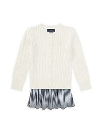 Girl's Striped Cotton Sleeveless Dress