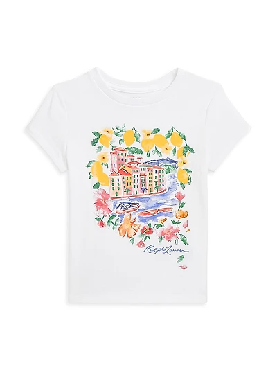 Little Girl's & Riviera-Print Cotton Jersey T-Shirt