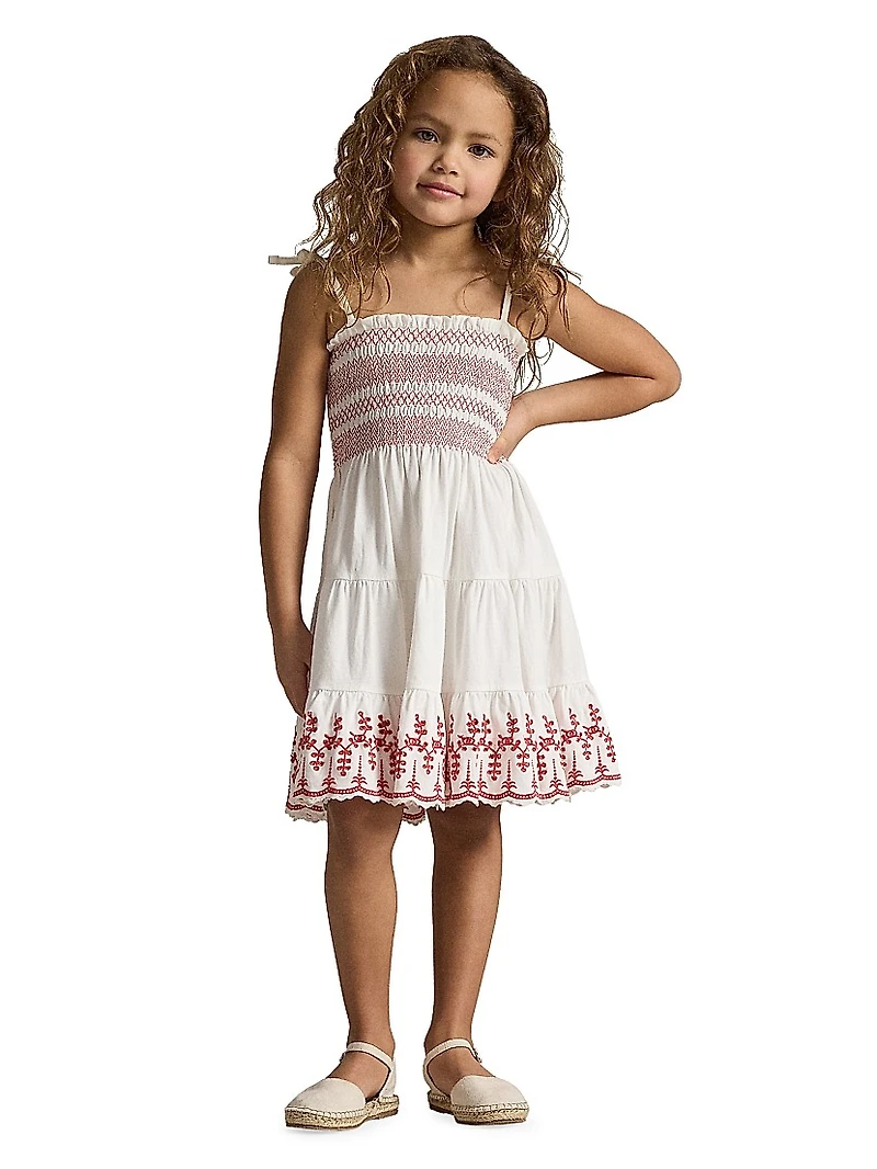 Little Girl's & Smocked Embroidered Dress