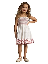 Little Girl's & Smocked Embroidered Dress