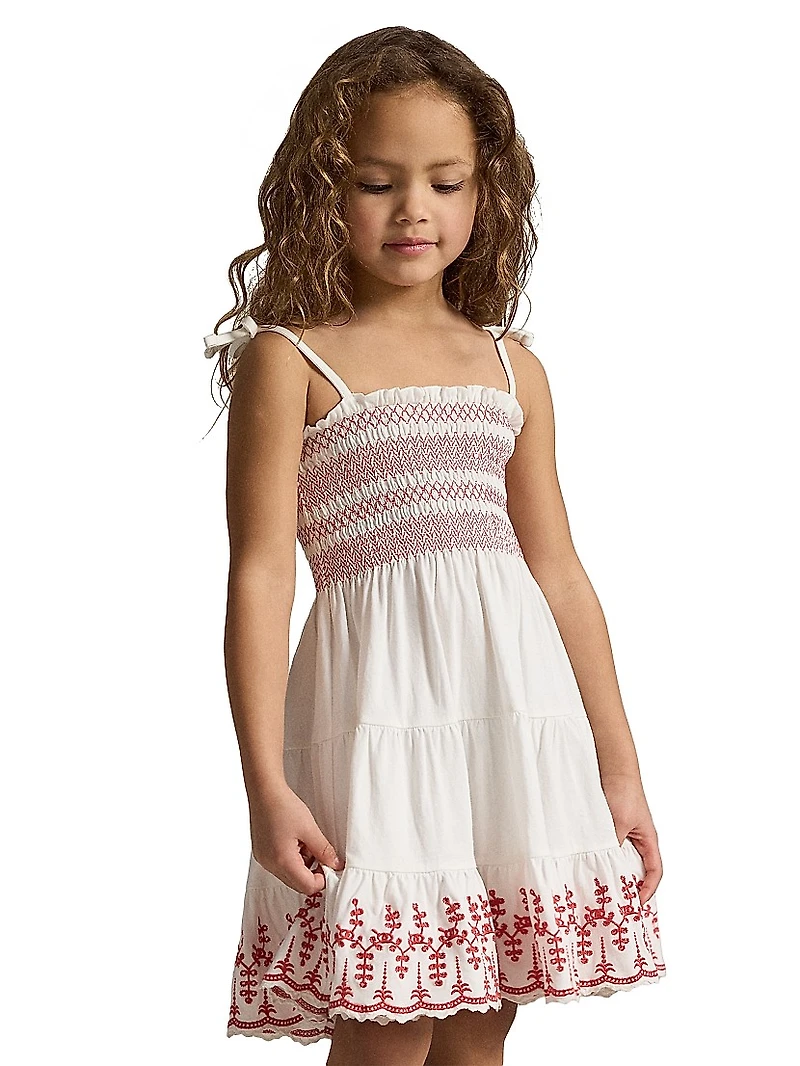 Little Girl's & Smocked Embroidered Dress