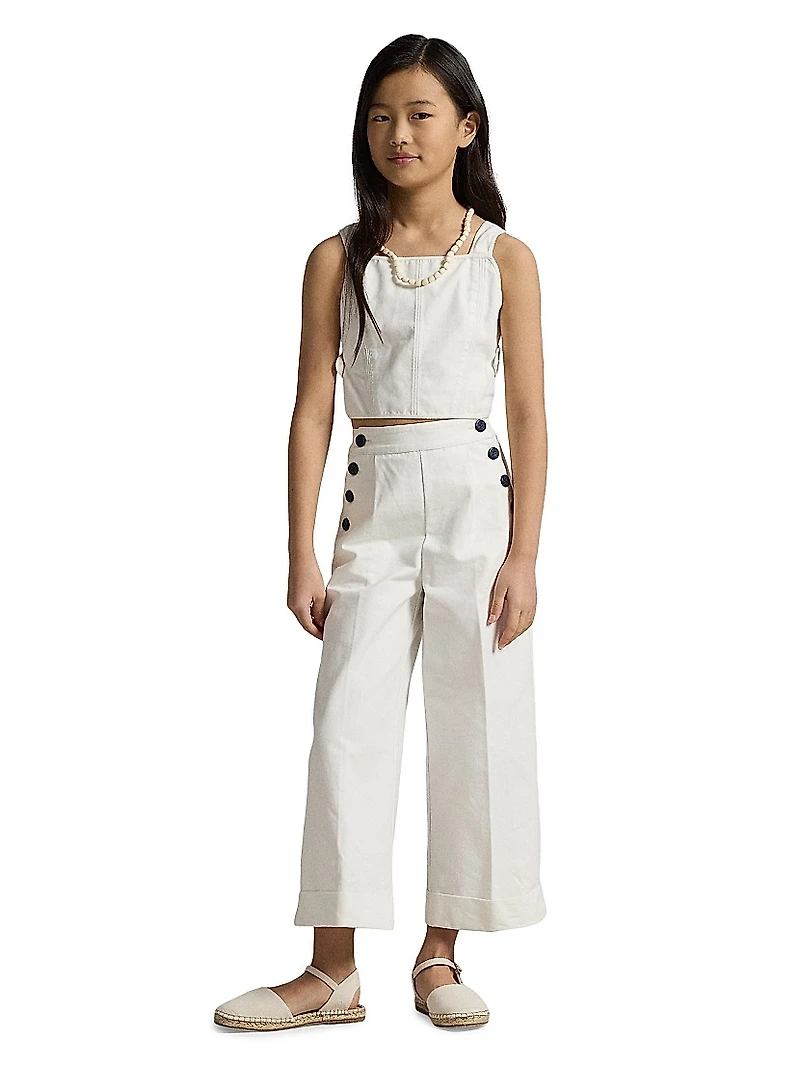 Girl's Canvas Overalls