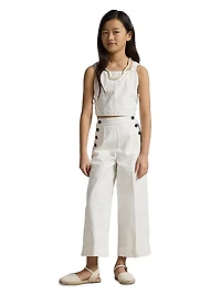 Girl's Canvas Overalls