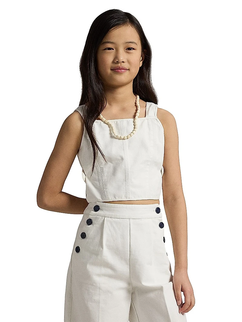 Girl's Canvas Overalls