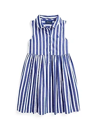 Little Girl's & Striped Cotton Poplin Dress