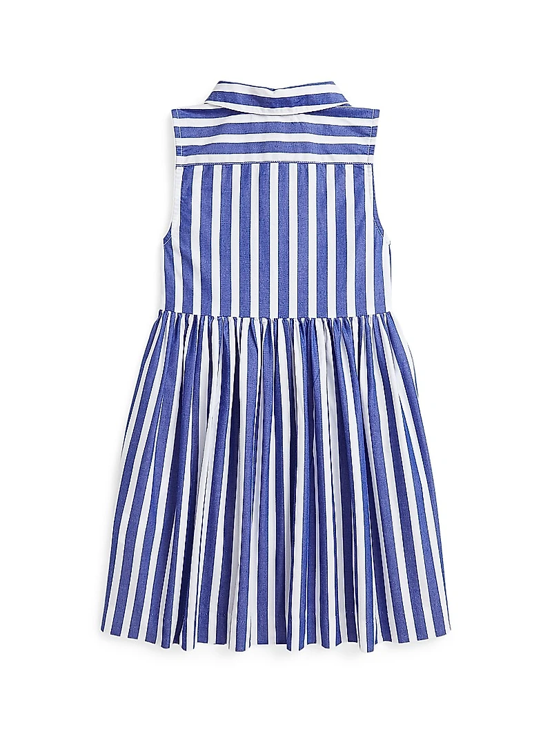 Little Girl's & Striped Cotton Poplin Dress