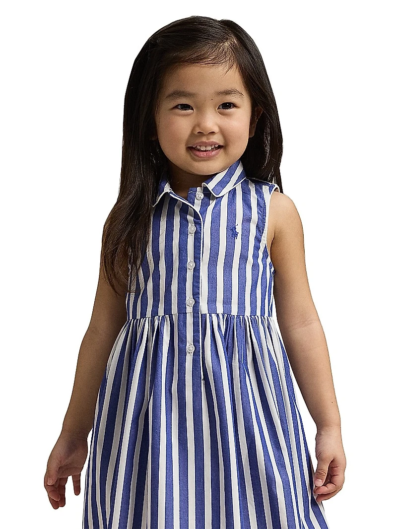 Little Girl's & Striped Cotton Poplin Dress