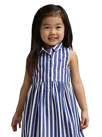 Little Girl's & Striped Cotton Poplin Dress