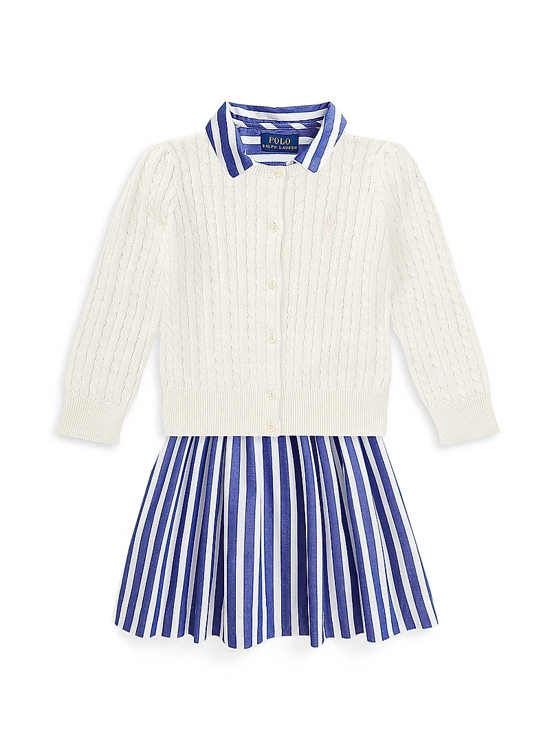 Little Girl's & Striped Cotton Poplin Dress