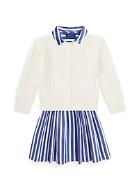 Little Girl's & Striped Cotton Poplin Dress