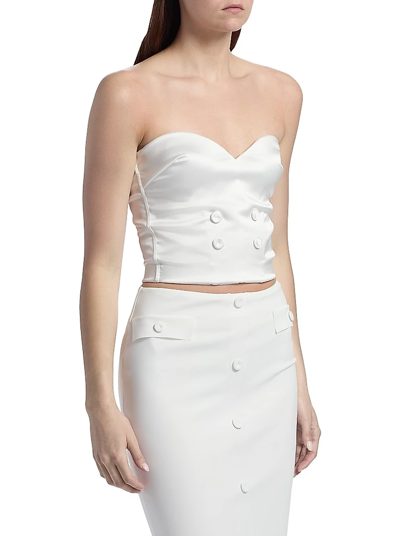 Chrystele Satin Bustier Top