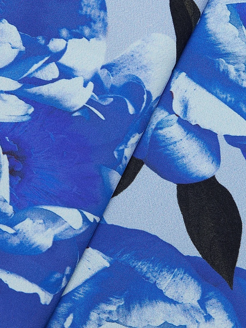 Venusette Floral Jersey High-Waisted Flared Pants