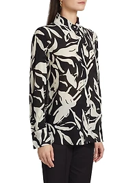 Mirjam Printed Silk Long-Sleeve Top