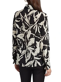 Mirjam Printed Silk Long-Sleeve Top