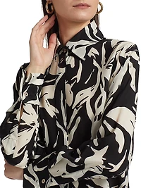 Mirjam Printed Silk Long-Sleeve Top