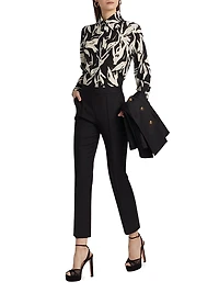 Mirjam Printed Silk Long-Sleeve Top