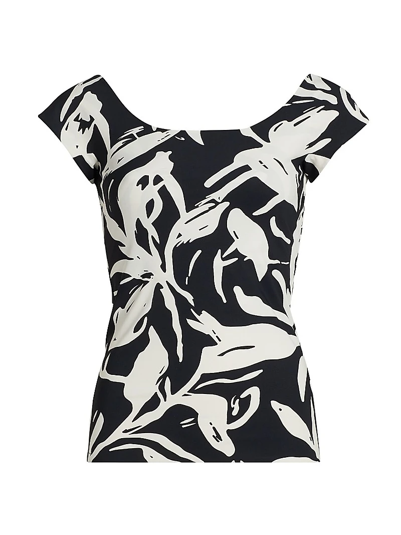 Mariella Printed Jersey Short-Sleeve Top