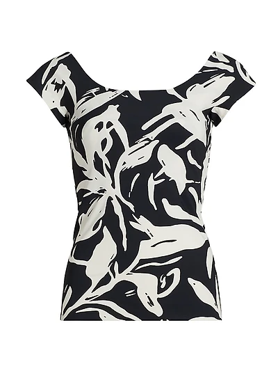 Mariella Printed Jersey Short-Sleeve Top
