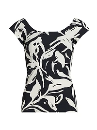 Mariella Printed Jersey Short-Sleeve Top