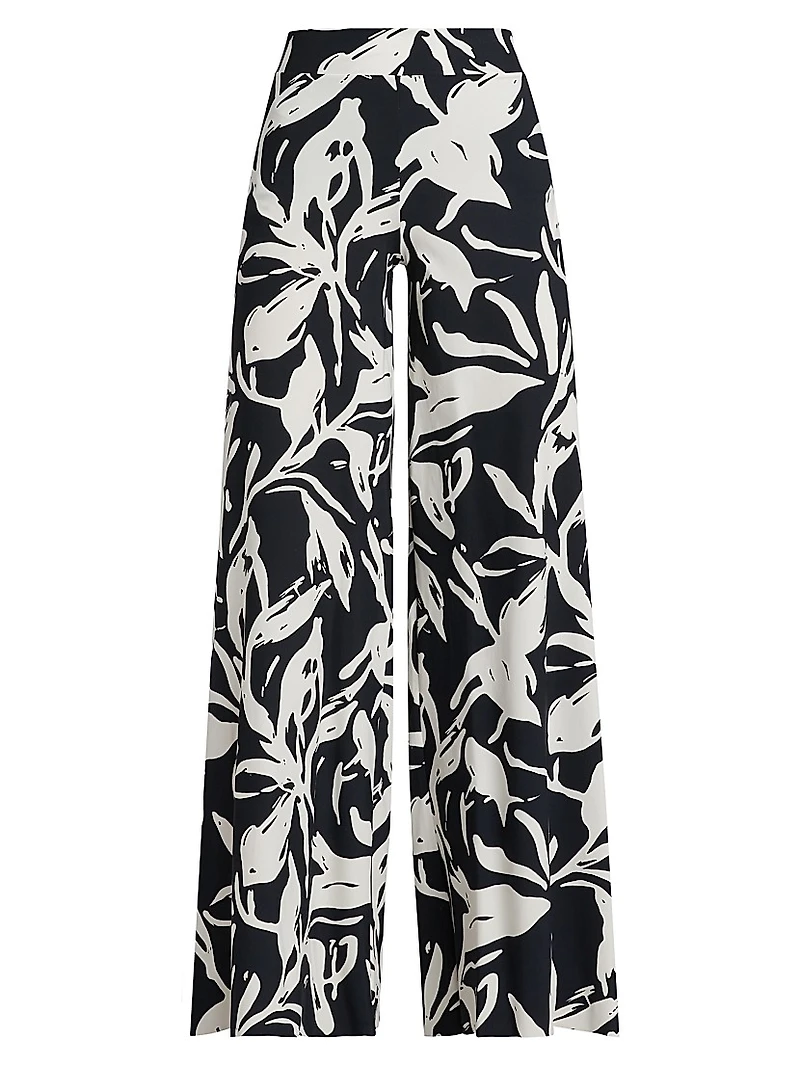 Skyla Printed Jersey Wide-Leg Pants
