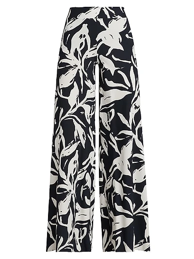Skyla Printed Jersey Wide-Leg Pants