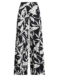 Skyla Printed Jersey Wide-Leg Pants