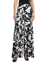 Skyla Printed Jersey Wide-Leg Pants
