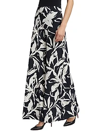 Skyla Printed Jersey Wide-Leg Pants