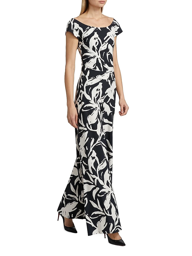 Skyla Printed Jersey Wide-Leg Pants