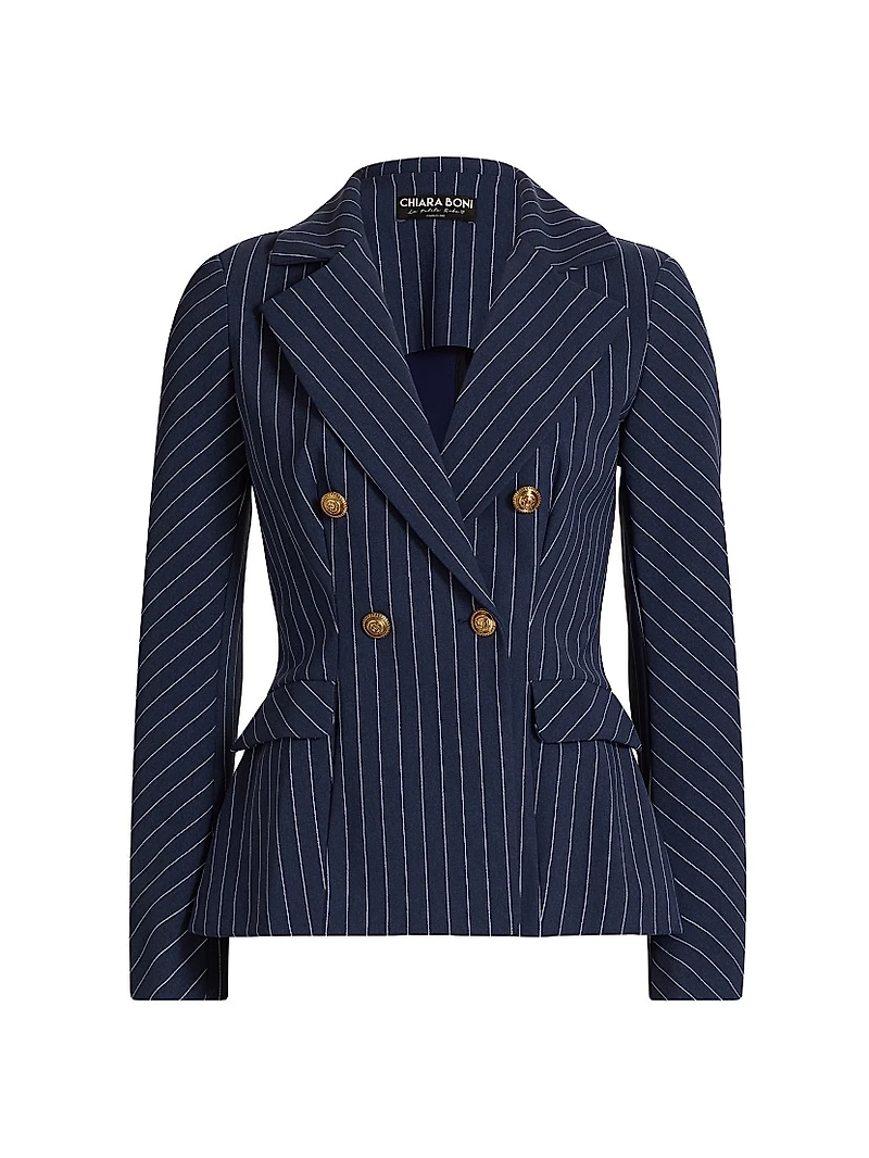 Goldas Pinstriped Double-Breasted Jacket