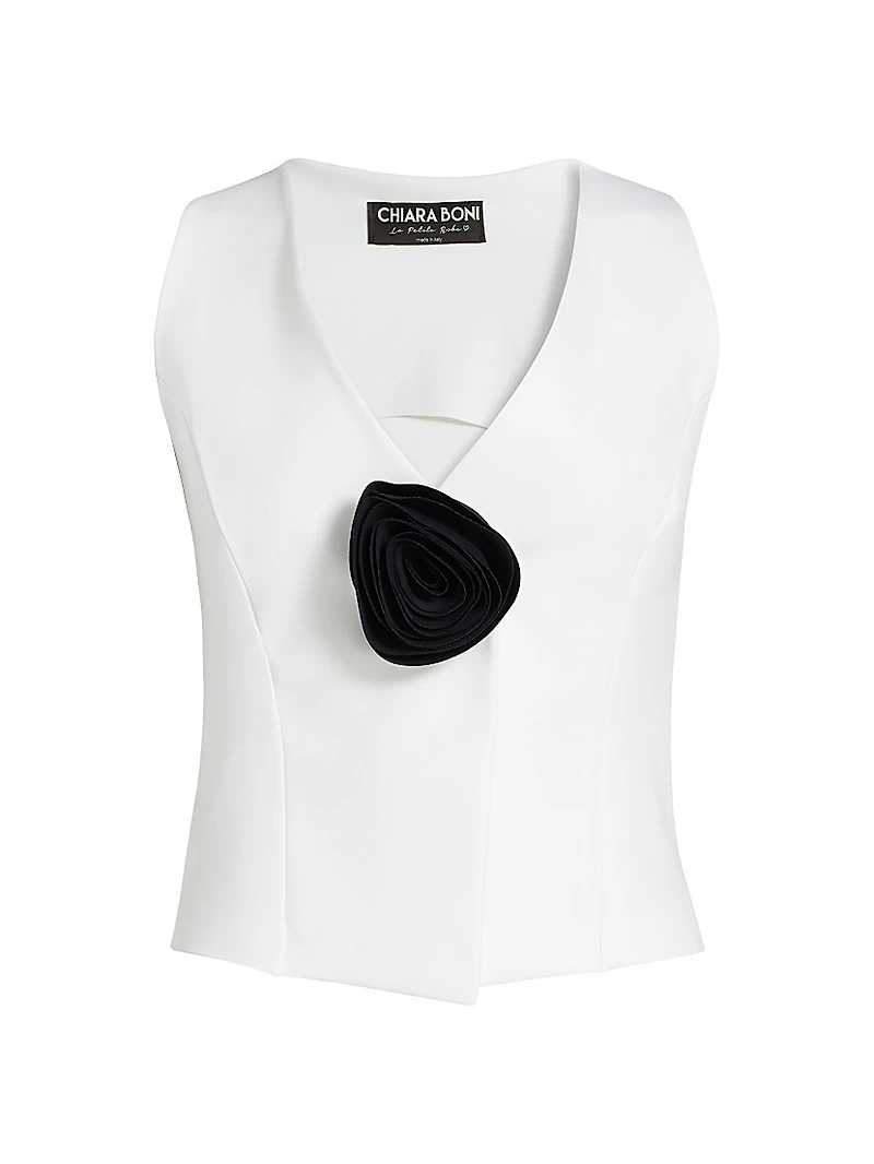 Xerul Rosette-Detailed Sleeveless Top