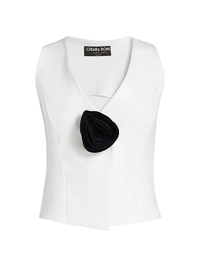 Xerul Rosette-Detailed Sleeveless Top