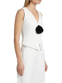 Xerul Rosette-Detailed Sleeveless Top