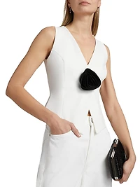 Xerul Rosette-Detailed Sleeveless Top