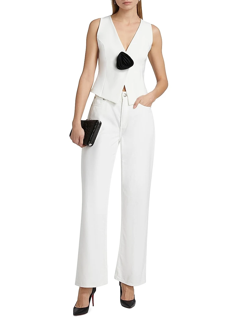 Xerul Rosette-Detailed Sleeveless Top