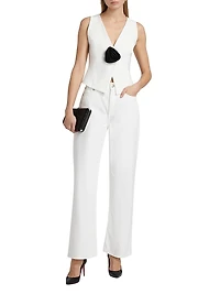 Xerul Rosette-Detailed Sleeveless Top