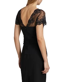 Geny Lace Flutter-Sleeve Top