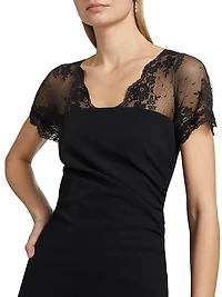 Geny Lace Flutter-Sleeve Top