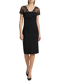 Geny Lace Flutter-Sleeve Top